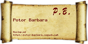 Potor Barbara névjegykártya